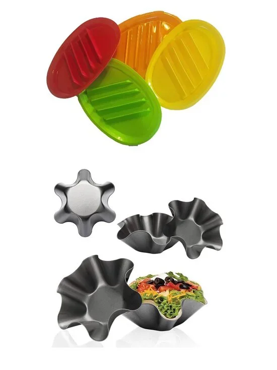 Set of 4 taco plates and bowls