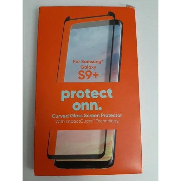 New Protect Onn Samsung S9 Curved Glass Screen Protector Factory Sealed