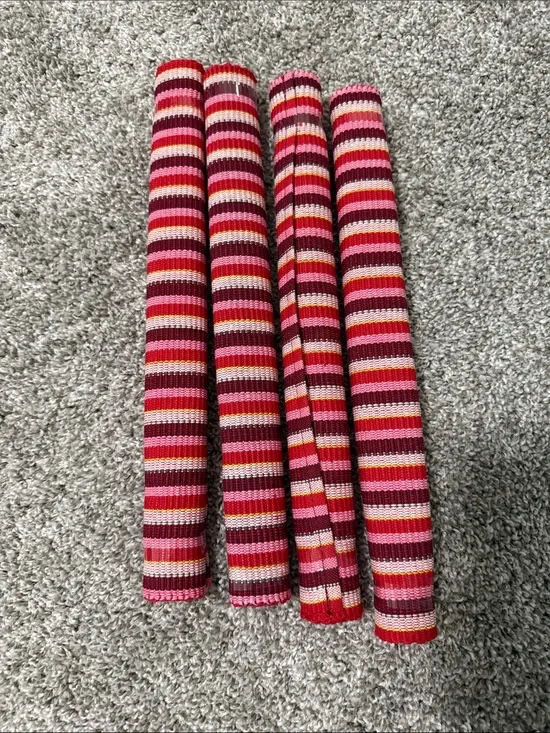 Striped Pink Red placemats Set of 4