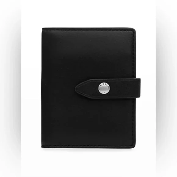 NWT Rag & Bone Passenger Bifold Card Case —Black Leather | Minimal Luxury Wallet