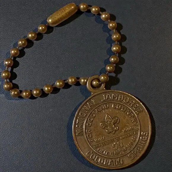 Vintage Boy Scouts of America National Jamboree Colorado Springs Bronze Keychain