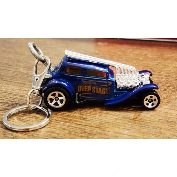 Hot Wheels Straight Pipes Deep State Blue Gasser 2025 1:64 Diecast Car Key Chain