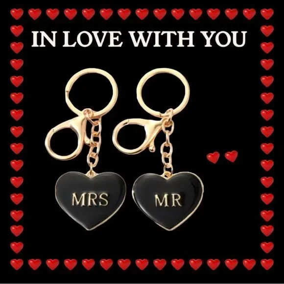 BOGO Sale Mr. & Mrs. matching Bag Charm/Key Rings - New