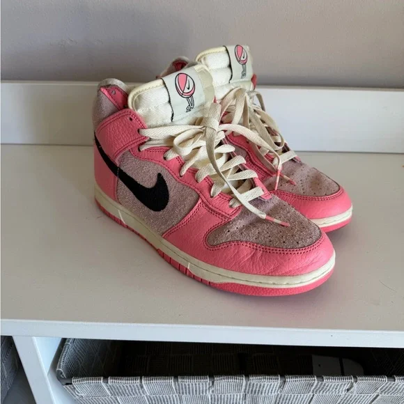 Nike Dunk High‎ EMB NBA 75th Anniversary Pink Prime Sneakers womens 8