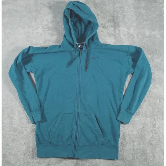 Nike Womens Club Hoodie Size Small Green Outdoors Casual Full Zip 684901