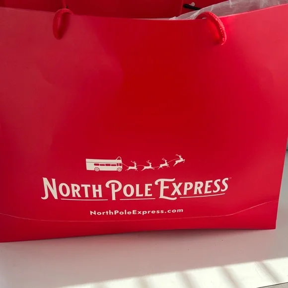 North Pole Express Red Gift Bag