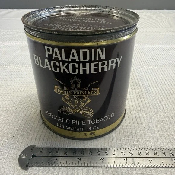 Vintage Paladin Blackcherry Aromatic Pipe Tobacco Tin Can 14oz Empty