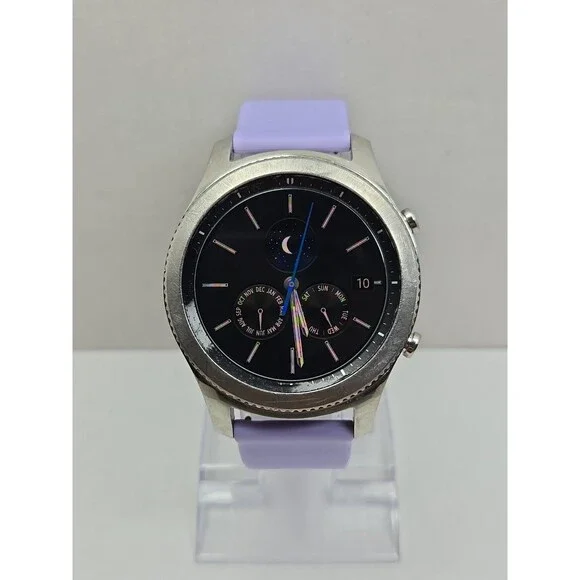 Samsung Gear S3 Classic SMR770 46mm Silver Bluetooth GPS Smartwatch Purple- Read