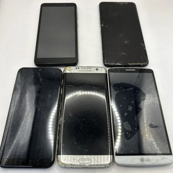 Lot Of 5 Phones Untested Android Samsung S7 Edge G3 V50 Thin Q