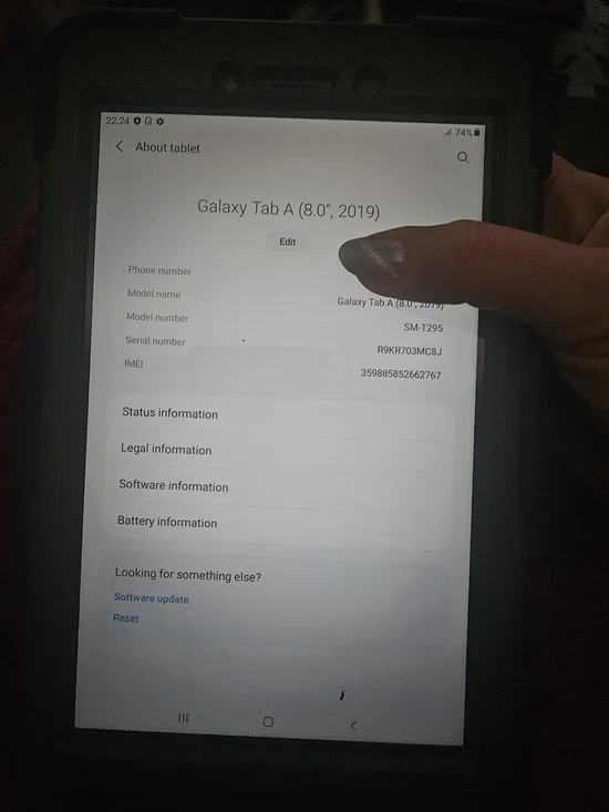 Samsung Tablet with Black Protective Case