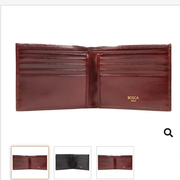 Bosca Leather Card Holde -BOSCA $185 DOLCE ITALIA Italian Made Color: Dark Brown