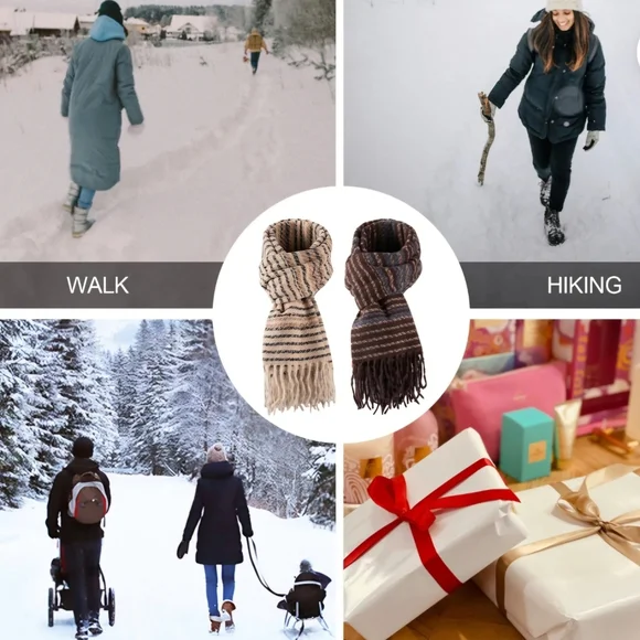 Striped Brown and Tan Scarf