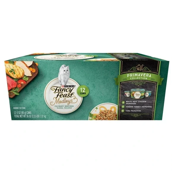 Purina Fancy Feast Wet Cat Food Variety Pack, Medleys Primavera Collection 2...