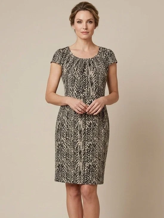 Olivia‎ Matthews Chevron Midi Dress Vintage