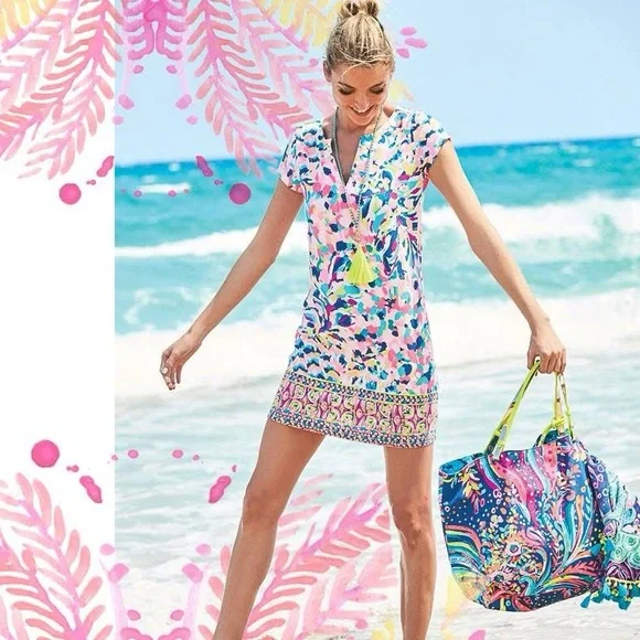 Lilly Pulitzer Sophiletta Dress in Multi Pina Colada Club Sz L