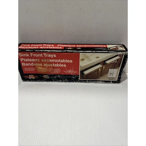 REV-A-SHELF Sink Front 2 Tip Out Trays White Polymer Kit 14 1/4