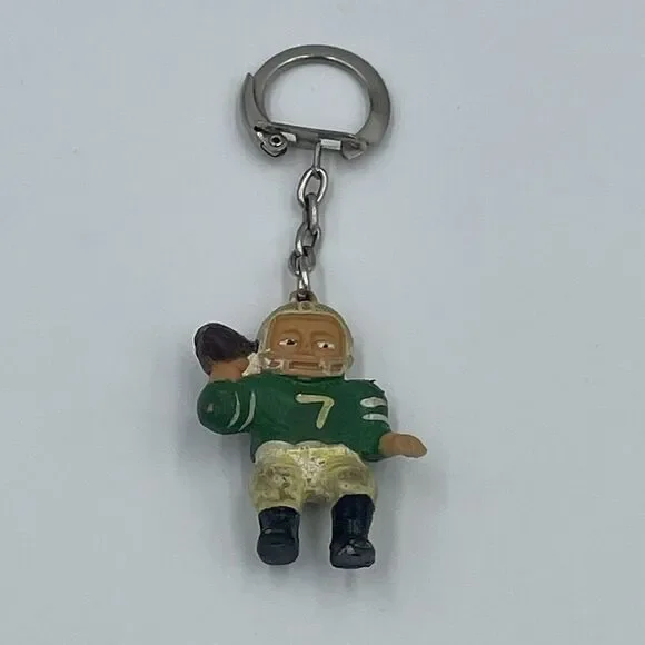QB Football Player FOB Keychain HONG KONG Green‎ (Packers?) Vintage No. 7