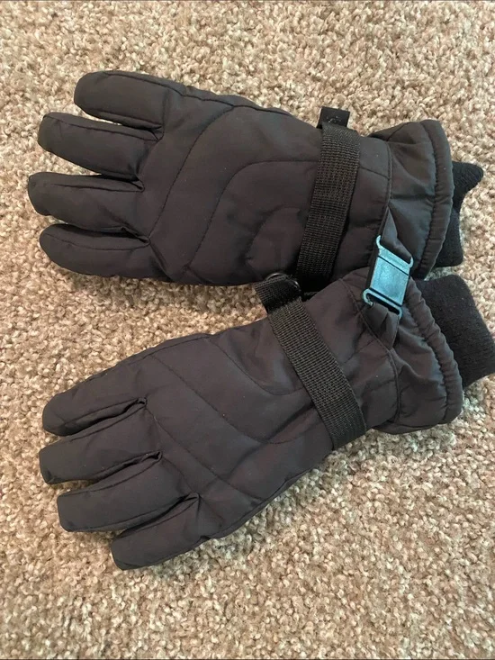 all in motion Black Kids Winter Mittens with Adjustable Strap