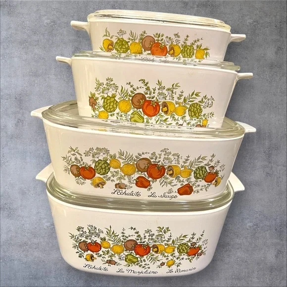RARE SET Corningware ‘spice of life’ Bakeware Set‎