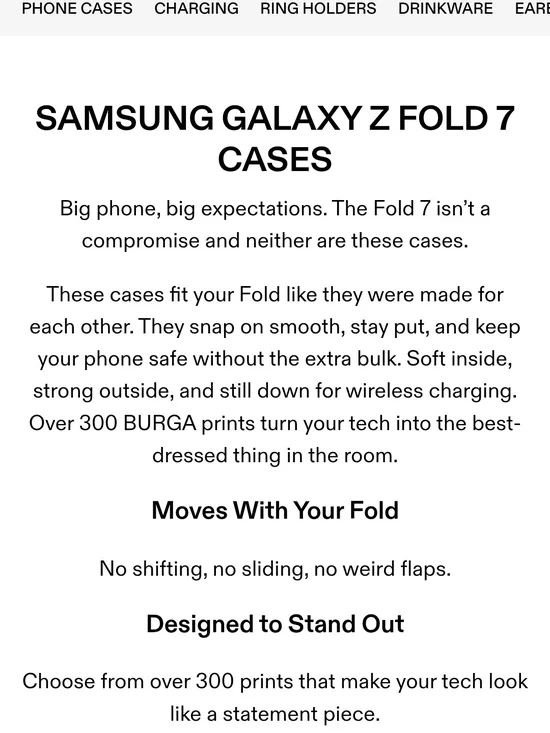 Samsung Black Text Print Promotional Fold 7 Case Graphic