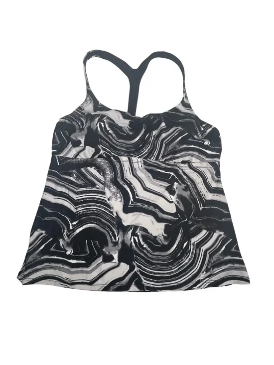 Nike Racerback Tankini Top Black White Marble Print Size Large