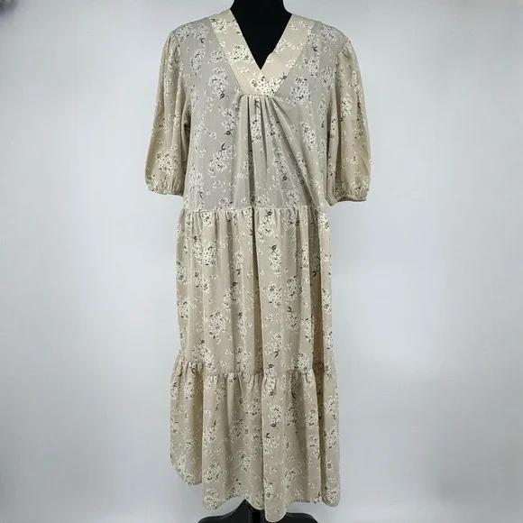 ZIA Floral Empire Waist Midi Dress Small Cottagecore Prairie Puff‎ Sleeve Boho