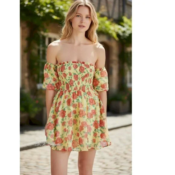 Betsey Johnson Women's Puff Sleeve Dress Size XL New NWT
