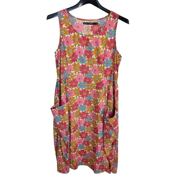Gudrun Sjoden Floral Dress women’s boho peasant lagenlook Sz S
