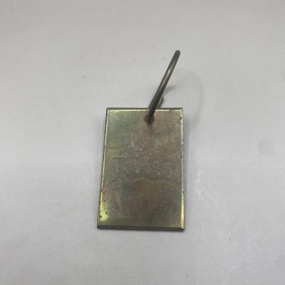 Vintage Metal Keychain Key Ring Brass‎ Personalized 