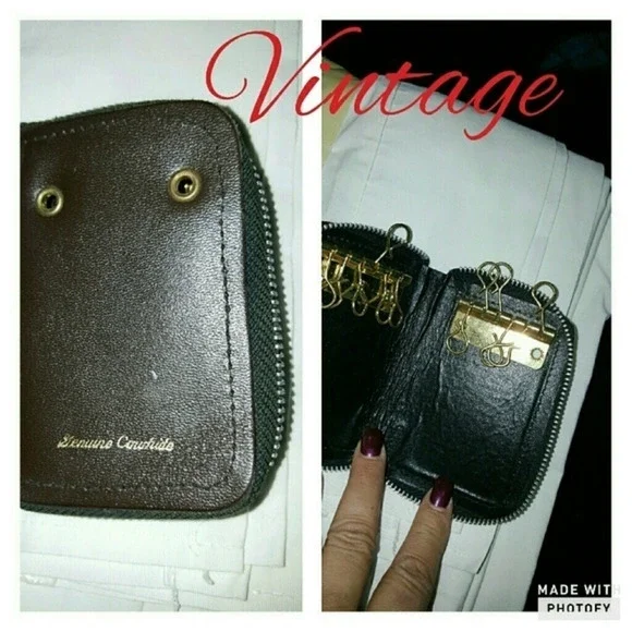 Vintage cowhide leather‎ keycase