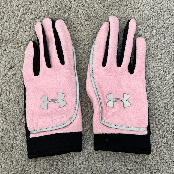 Under Armor Girls Pink Gloves