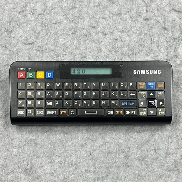 Samsung BN59-01134A‎ QWERTY Keyboard Plasma TV Remote Black Double Sided Works