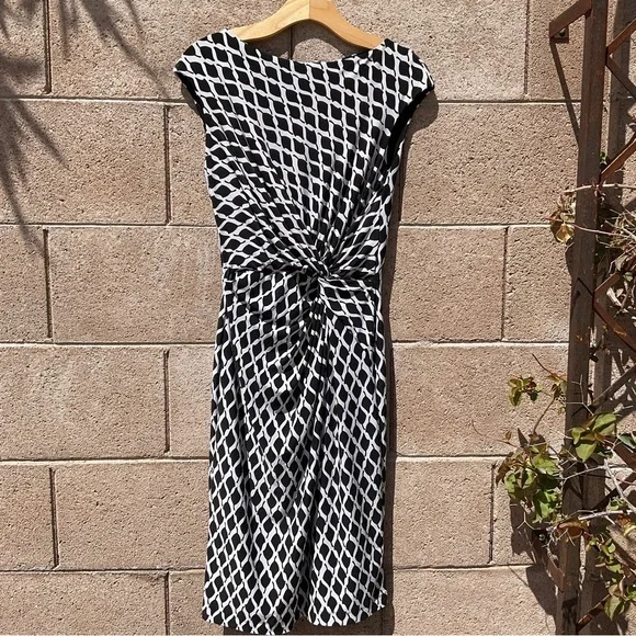 NWOT Ralph Lauren Printed Twist Front Jersey Sheath Midi Dress Size 8 Bodycon