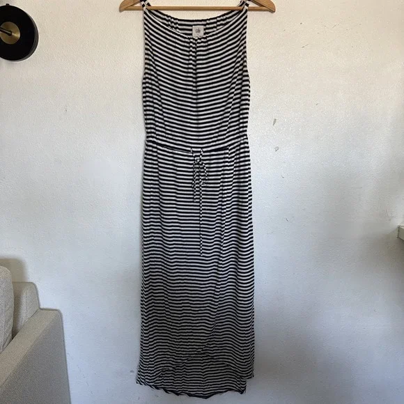 CAbi 5105 Boat Striped Maxi dress, blue/white‎ Sz Small, nautical, coastal