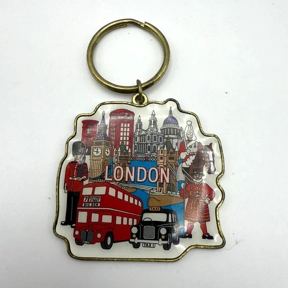 Vintage London Souvenir Keychain | British Travel Key Ring