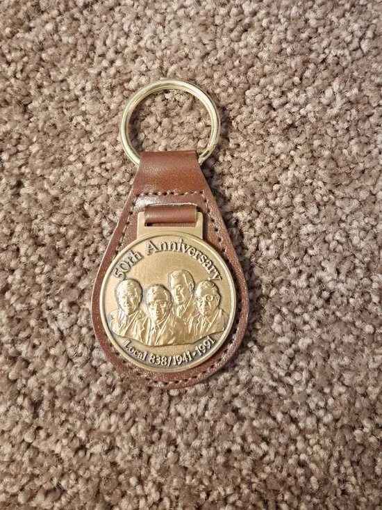 Vintage John Deere Waterloo #3425 1991 UAW Local 838 50th Anniversary Keychain
