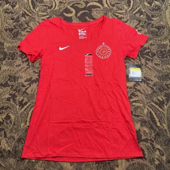 Nike Portland Thorns Women's Red Home T Shirt Size Small New Athletic Cut
