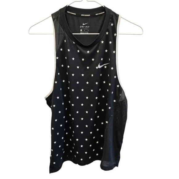 Nike Dri-Fit Running Black and White Stars Tank Top