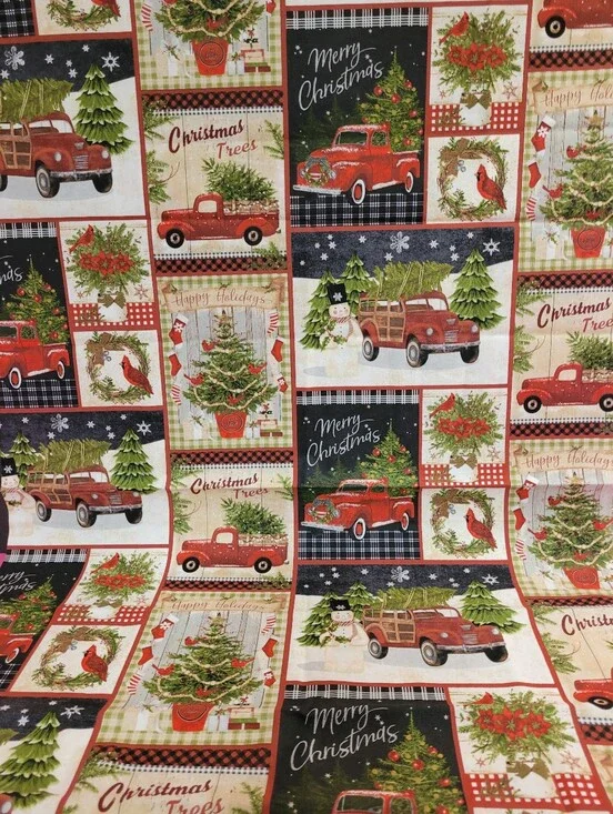 Christmas Collage By Fabric Editions Inc.  Sewing Fabric (1057)