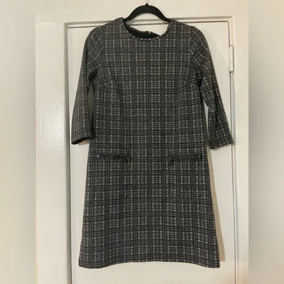 Ann Taylor Grey Plaid‎ Dress Size XS