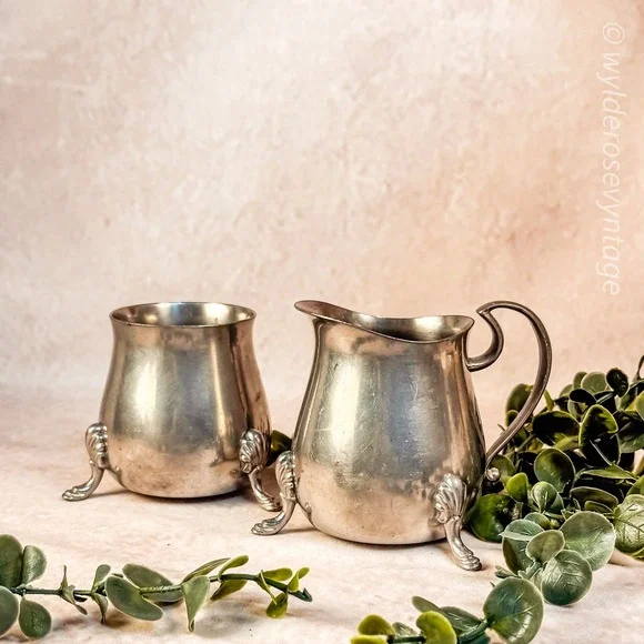Benedict‎ Pewter Cream and Sugar Set