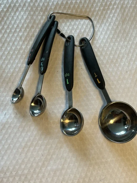 Oxo Black and Silver Stainless Steel Measuring Spoon Set