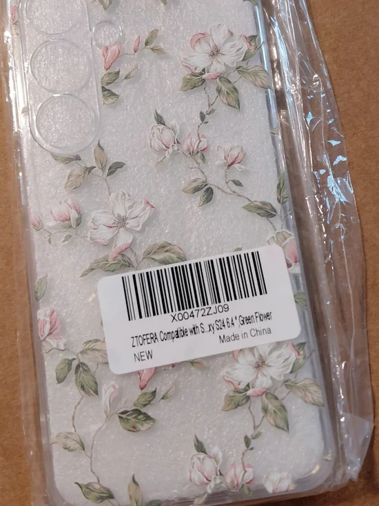 Samsung Galaxy S24 5g Green Phone Case with Pink & Yellow Floral Design