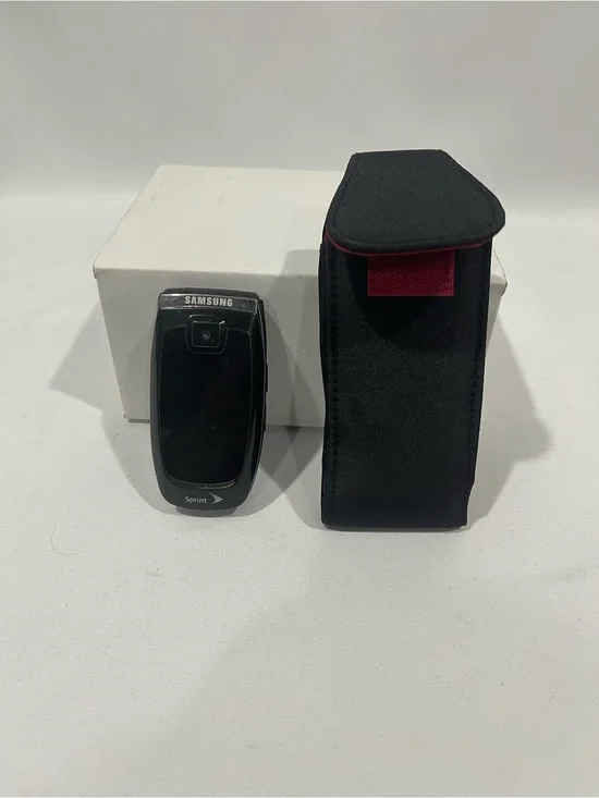 Samsung Black Flip Phone with Black Holster