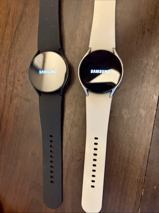 Samsung Round Smartwatch with Black and White Silicone Bands