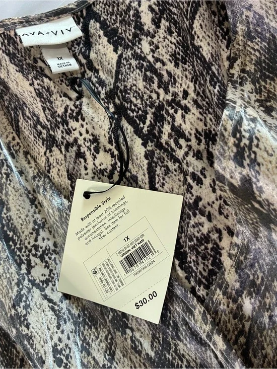 AVA& VIV $30 Snake Print Wrap Dress - Size 1X