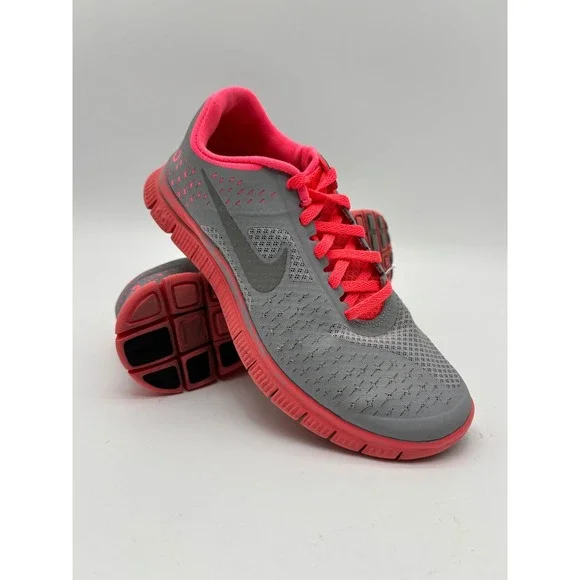 Nike Free 4.0 V2 Womens Running Shoes Grey Pink 511527-600 Size 7