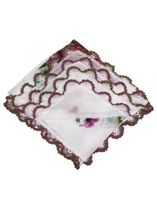 Tulbent Scarf Handmade Crochet Detailing NWOT