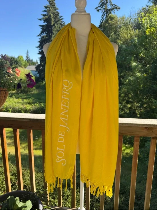 SOL DE JANEIRO Bright Yellow Fringe Scarf