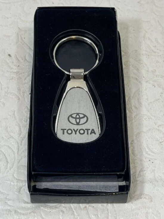 NEW Toyota Teardrop Key Chain Laser-Etched Satin Finish Metal Fob Tampa 1